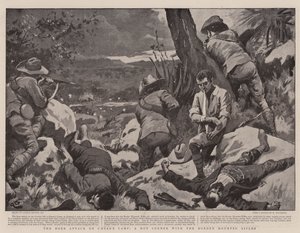 هجوم البوير على معسكر قيصر ، ركن ساخن مع بنادق مثبتة على الحدود بواسطة Gordon Frederick Browne
