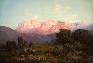 Schlern مع Rosengarten ينظر إليه من Rampeun