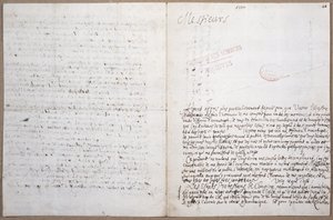 الصفحة الأولى لرسالة كتبها ليبنيز حول قبوله في أكاديمية العلوم بباريس ، 8 فبراير 1700 بواسطة جوتفريد فيلهلم ليبنيز