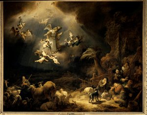 الإعلان عن رسم الرعاة بواسطة Govaert Flink (1615-1660) (ec.flam.) 1639 Sun. 1،6x1،96 م باريس ، متحف اللوفر.