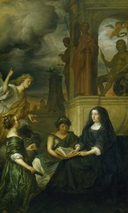رمزية على ذكرى فريدريك هندريك (1584-1647) ، أمير أورانج ، مع صورة أرملته أماليا فان سولمز