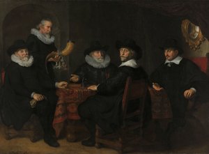 أربعة حكام من الحرس المدني في Arquebusiers ، أمستردام ، 1642.