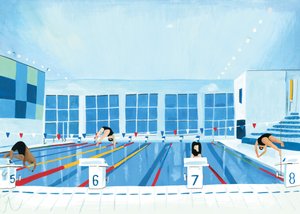 Lewisham Pool ، 2015 (زيت على ورق)