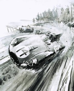 سيارة جاكوار من النوع D في سباق لومان 1954 بواسطة جراهام كوتون