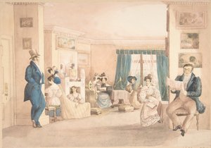 داخلي في هاتون ، وارويكشاير ، 1820-30. بواسطة حفيدات د. صموئيل بار.