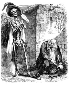 La Mort et le bucheron: خرافة دي لافونتين illustree لغراندفيل.
