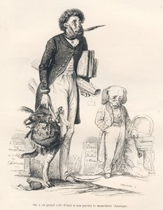 كنا مخطئين للغاية في حرمان شعرائنا من الكمامة الكلاسيكية. المقالات القصيرة موضحة بواسطة JJ Granville. نقش وقع بريفير في الجزء المعنون "Le premier feuilleton de Pistolet" بقلم Jules Janin في "Scenes de la vie privee et publique des ans بواسطة جراندفيل