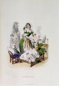 تجسيد نبات الخطمي الطبي لعلاج الضفدع - في "" الزهور المتحركة "بواسطة Grandville بواسطة جراندفيل
