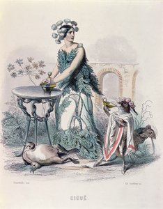 الشوكران ، من "Les Fleurs Animees" ، محفور من قبل Charles Goeffroy (1819-1882) ، 1847 (نقش الألوان) بواسطة جراندفيل
