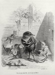 رسم توضيحي لقصة طائر أبيض ، نقشها غوتييه بواسطة Grandville 1803 47 بعد Grandville 1803 47 بعد