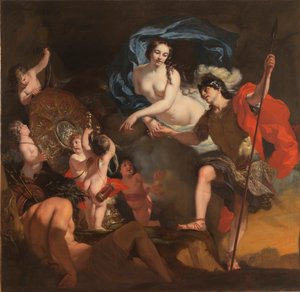 فينوس تقدم أسلحة لأينيس ، 1668. بواسطة جيرارد دي لايرس