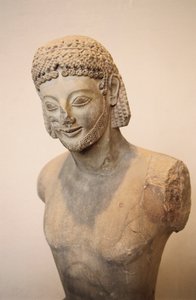 Rampin rider, equestrian statue in marble, ca 550 BC, Greek civilisation, 6th century BC Detail بواسطة اليونانية
