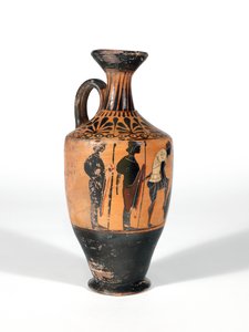 Lekythos ، ووريورز يسلحون للمعركة ، 510-500 قبل الميلاد بواسطة المدرسة اليونانية