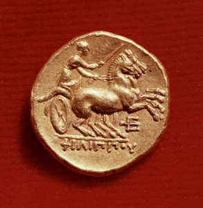 عكس ستاتير فيليب الثاني (382-336 قبل الميلاد) من مقدونيا يصور العجلة ، 356-336 قبل الميلاد (الذهب) بواسطة المدرسة اليونانية