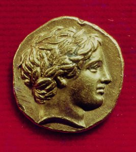 Stater of Philip II (382-336 قبل الميلاد) ملك مقدونيا ، مع دمية أبولو ، 356-336 قبل الميلاد (الذهب)