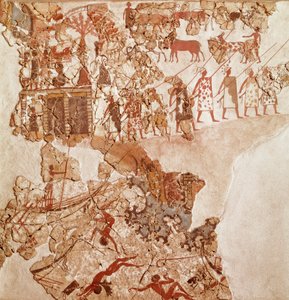 وفاة الليبيين ، أكروتيري جص ، ثيرا (اليوم سانتوريني) (اليونان) ، حضارة مينوان بواسطة المدرسة اليونانية