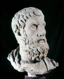 صورة لأبيقور (341 قبل الميلاد - 270 قبل الميلاد) ، الفيلسوف اليوناني ، مؤسس الأبيقورية. متحف باراكو ، روما. بواسطة يوناني أو روماني