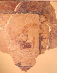Perseus Hunter ، لوحة جدارية من منطقة معبد C من Thermos ، اليونان ، الحضارة اليونانية ، حوالي 630 قبل الميلاد بواسطة المدرسة اليونانية