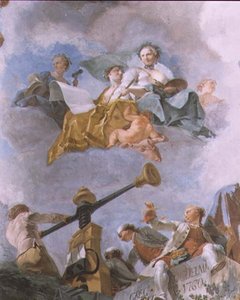 شخصيات رمزية ، تفاصيل سقف المعرض الكبير ، 1759-62 بواسطة جريجوريو جوجليليمي