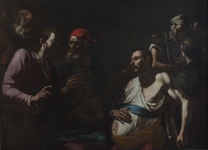 شفاء رجل بالاستسقاء ، ج .1630. بواسطة جريجوريو بريتي