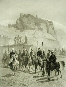 قلعة أتسخور ، أخالتسيك ، اللوحة 10 من كتاب عن القوقاز ، نقش بواسطة أدولف مويلرون (1820-1881) نشره ألفريد ليون ليميرسييه ، باريس بواسطة غريغوري غريغوريفيتش (بعد) غاغارين