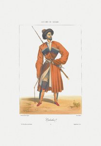 رجل كاباردين من: مشاهد ومناظر طبيعية ويموت وأزياء القوقاز ، 1840