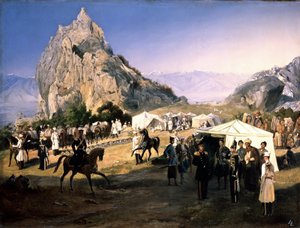 "" نيجني نوفغورود (نيجني نوفغورود) فوج دراغون إقامة مؤقتة في كاراجاش "" لوحة لغريغوري غريغوريفيتش غاغارين (غاغارين) (1810-1893) المتحف الروسي الحكومي سانت بطرسبرغ بواسطة غريغوري جريجوريفيتش جاجارين