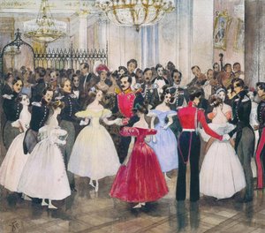 الكرة في بيت الأميرة ماريا بارياتينسكايا ، 1830s
