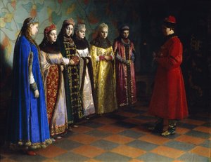 القيصر أليكسي ميخائيلوفيتش اختيار العروس ، 1882 بواسطة غريغوري سيمينوفيتش سيدوف