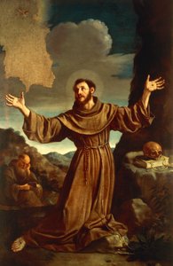 St. Francis of Assisi Receiving the Stigmata (oil on canvas) بواسطة جويرسينو