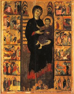 Majesty، by Guido da Siena (1230-ca 1290) ، التفاصيل ، Hall of Pillars ، Palazzo Pubblico (قاعة المدينة) ، سيينا ، إيطاليا بواسطة جويدو دا سيينا