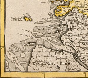 تفاصيل هيليغولاند من خريطة الدنمارك ، 1730 بواسطة غيوم ديليسل