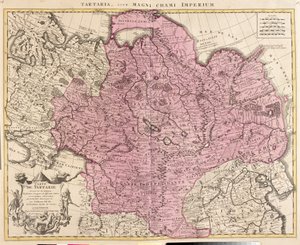 Map of Tartaria (Central Asia, Siberia, Turkestan, Mongolia and Manchuria) (etching بواسطة غيوم ديليسل