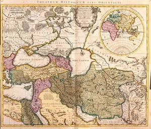 خريطة الدول المجاورة لبحر قزوين (روسيا ، أرمينيا ، بلاد فارس ، كازاخستان ، تركمانستان) (حفر بواسطة غيوم ديليسل