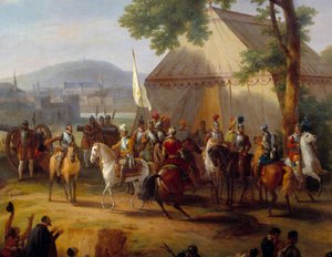 الملك هنري الرابع يغادر خيمته (تفاصيل هنري الرابع يمد الباريسيين) بواسطة غيوم فريدريك رونمي