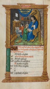 كتاب مطبوع لساعات استخدام روما: fol. 3v ، تقويم تقويم فبراير ، 1510.