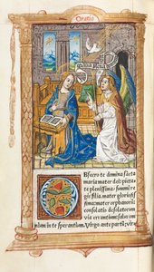 كتاب مطبوع لساعات استخدام روما: fol. 60v ، البشارة ، 1510.