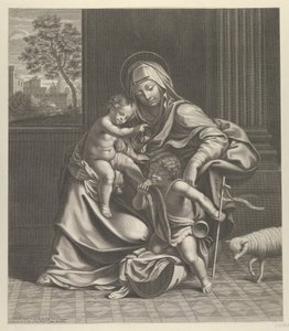 العذراء جالسة مع الرضيع المسيح على حجرها ... ، كاليفورنيا. 1650-1704. بواسطة غيوم فاليت