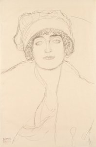صورة في قبعة ، 1917-118 بواسطة غوستاف كليمت