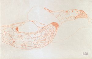الاستلقاء شبه عاري (استمناء) ، 1912-13 (التفاؤل على الورق)