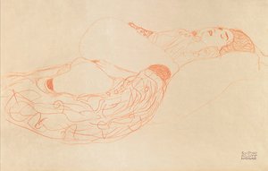 استلقاء شبه عارية ، 1912-1913 بواسطة غوستاف كليمت
