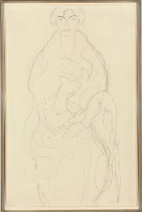 امرأة جالسة من الأمام ، 1917-18 بواسطة غوستاف كليمت