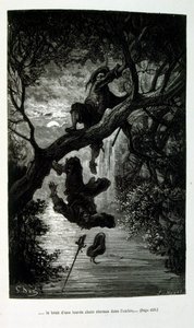 رسم غوستاف دوري لـ "Le Capitaine Fracasse" لبيير تيوفيل غوتييه (1811-1872) فرنسي ، كاتب ، شاعر ، رسام ، ناقد فني. كان غوتييه مدافعًا عن الرومانسية ، ومن الصعب تصنيف عمل غوتييه ويظل نقطة مرجعية بالنسبة إلى م. بواسطة غوستاف (بعد) دوري