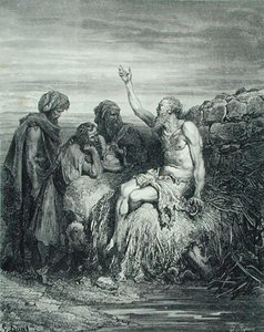 أيوب وأصدقاؤه ، نقش بواسطة ج. ريجنير ، حوالي 1868 (نقش) بواسطة غوستاف (بعد) دوري