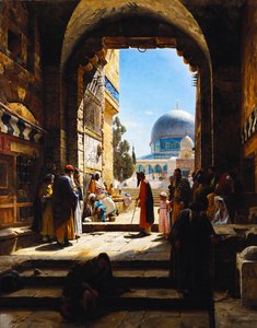 عند مدخل جبل الهيكل ، القدس ، 1886