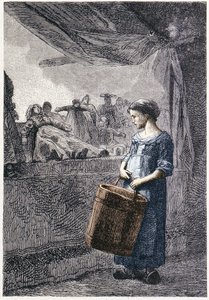 Cosette أمام متجر الألعاب - في فيلم "Les Misérables" للمخرج Victor Hugo ، Ill. بقلم بريون ، أد. هيتزل ولاكروا بواسطة غوستاف بريون