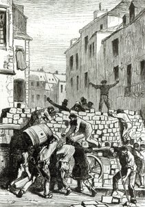 الحاجز ، رسم توضيحي من "البؤساء" بقلم فيكتور هوغو (1802-85) بواسطة غوستاف بريون