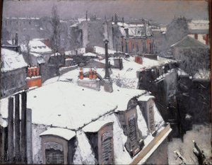 View of rooftops (Effect of snow) - oil on canvas بواسطة غوستاف كايليبوت