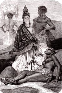 سيغناري , المرأة الإفريقية الفرنسية المولدة في جزيرة جوري بالسنغال. 1861 (نقش)