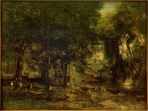 تسليم الغزلان إلى تيار Plaisir-Fontaine بواسطة غوستاف كوربيت